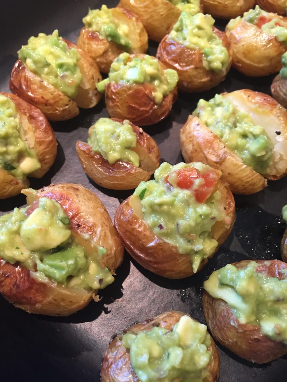 Mini "Jacket Potatoes" with Guacamole 